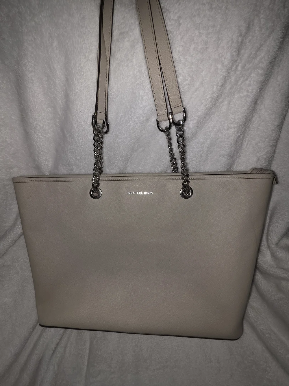 Michael Kors Beige (Taupe) Saffiano Leather Tote Bag